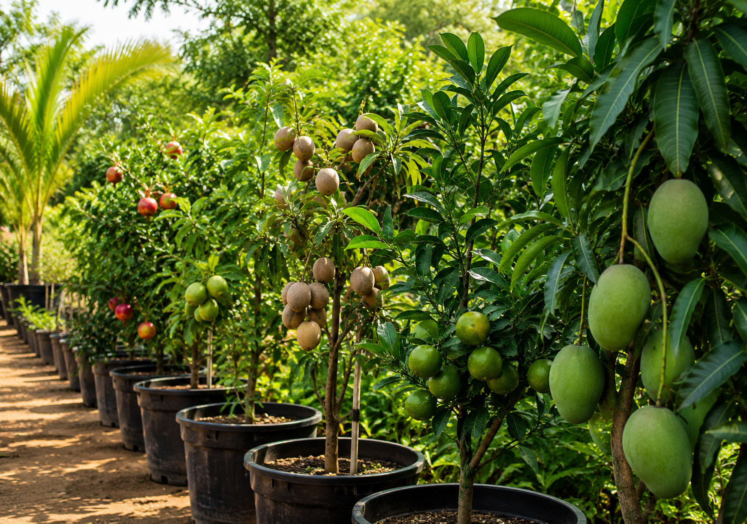 Premium fruit plants at Divya Vigna Sri Nursery Exports in Kadiyam, Andhra Pradesh