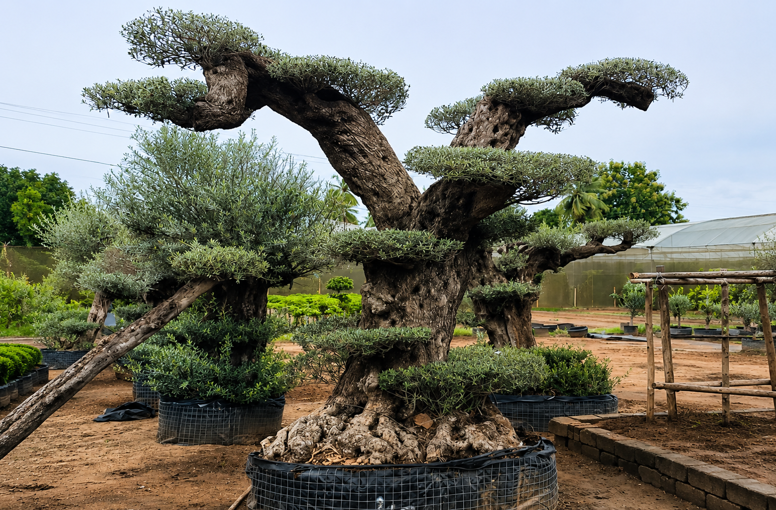 Well-maintained ornamental and flowering plants at Divya Vigna Sri Nursery Exports, Kadiyam, Andhra Pradesh