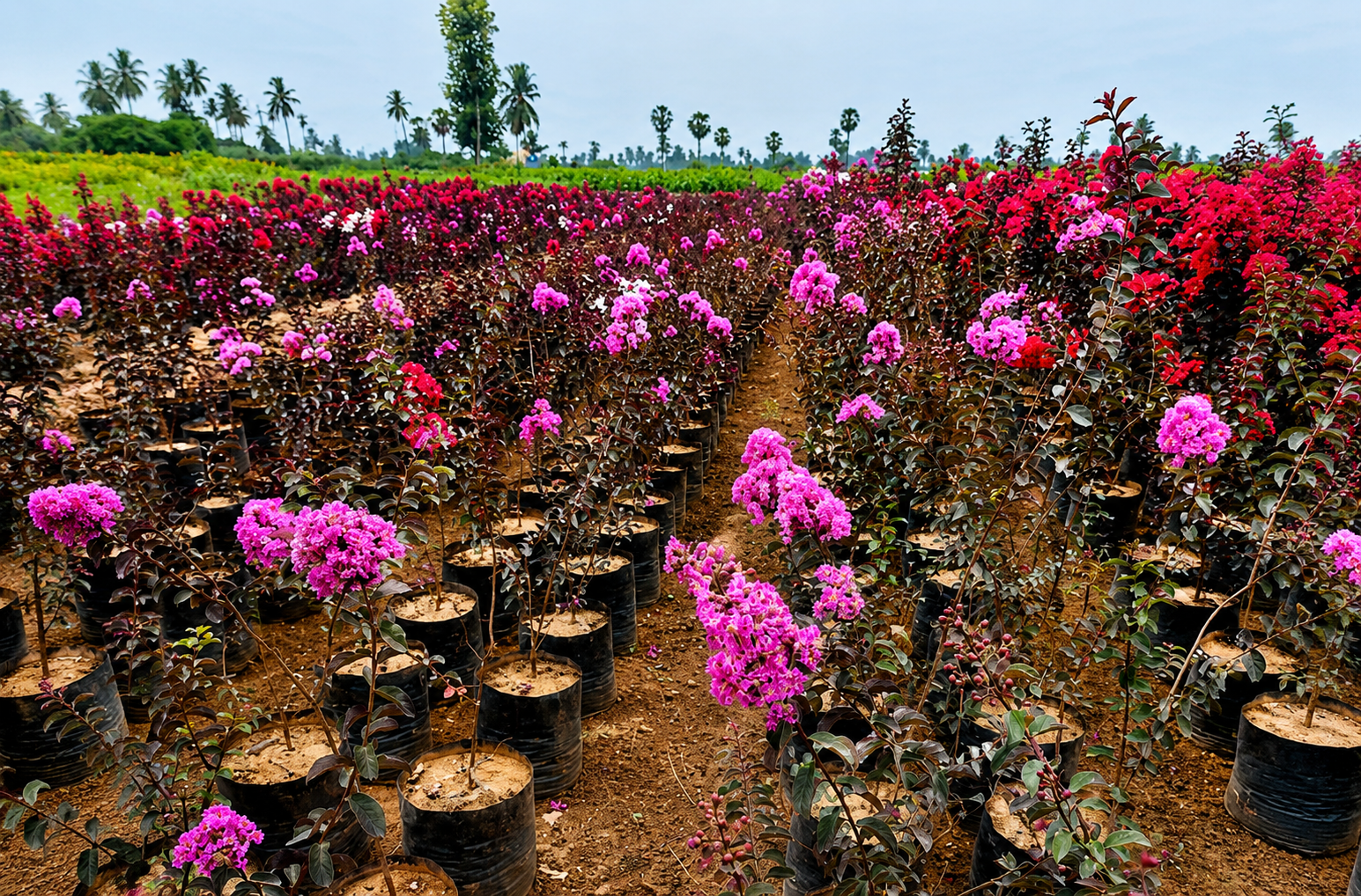 Colorful flowering plants for landscaping and gardens at Divya Vigna Sri Nursery Exports